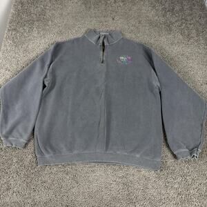 Reckwear Quarter Zip Sweatshirt Mens XL Gray Authentic Pigment Fleece Pullover